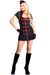 Black and Red Sexy Military Uniform Costume for Women - Front Image