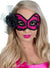 Hot Pink and Black Glittering Masquerade Mask View 2