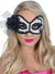White, Black and Silver Glittering Rose Masquerade Mask View 2