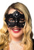 Black Lace Overlay Masquerade Mask with Glitter and Jewels