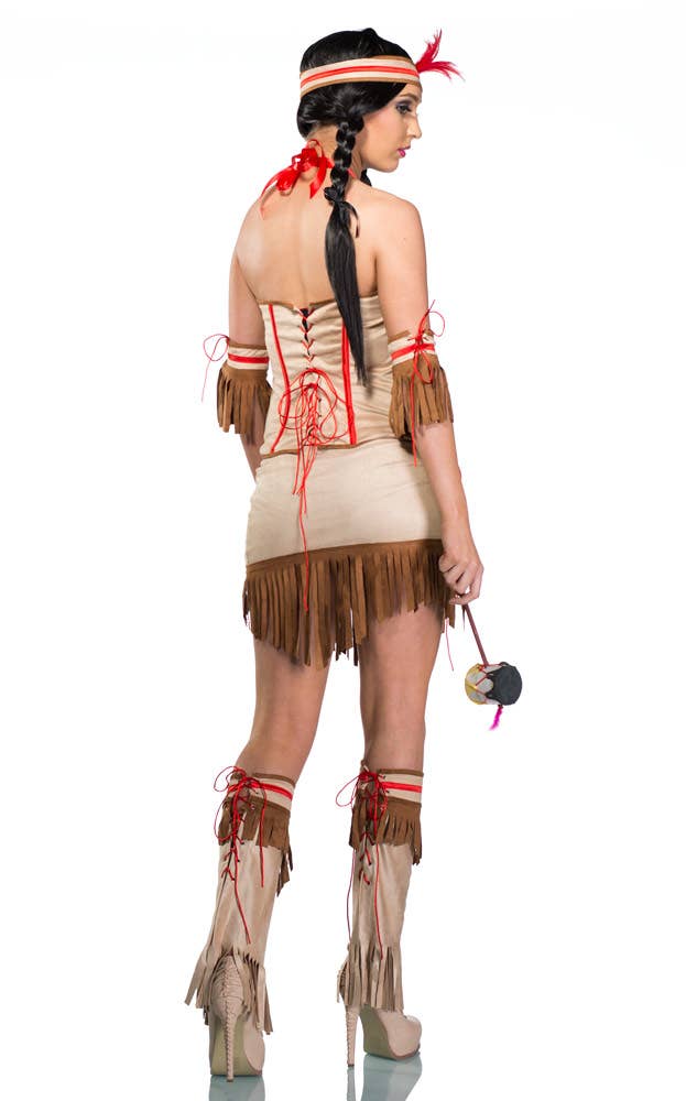 Womens Sexy trbial Babe Fancy Dress Native Costume - Main Image - Back image