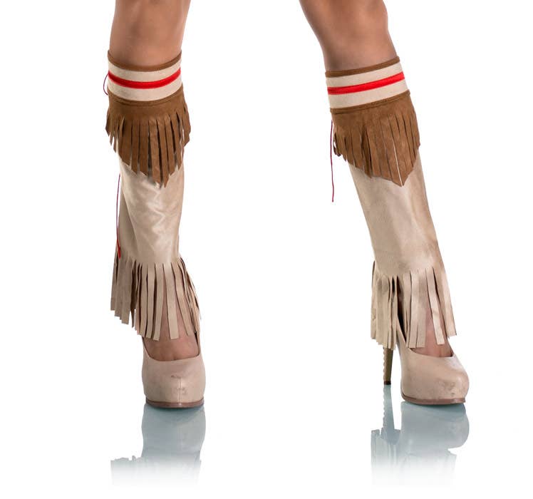 Womens Sexy trbial Babe Fancy Dress Native Costume - Front Boot Covers Image