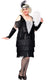 Women's Black and White 1920's Great Gatsby Plus Size Flapper Costume Front