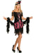 Pink and Black Lace 1920's Women's Flapper Fancy Dress Front