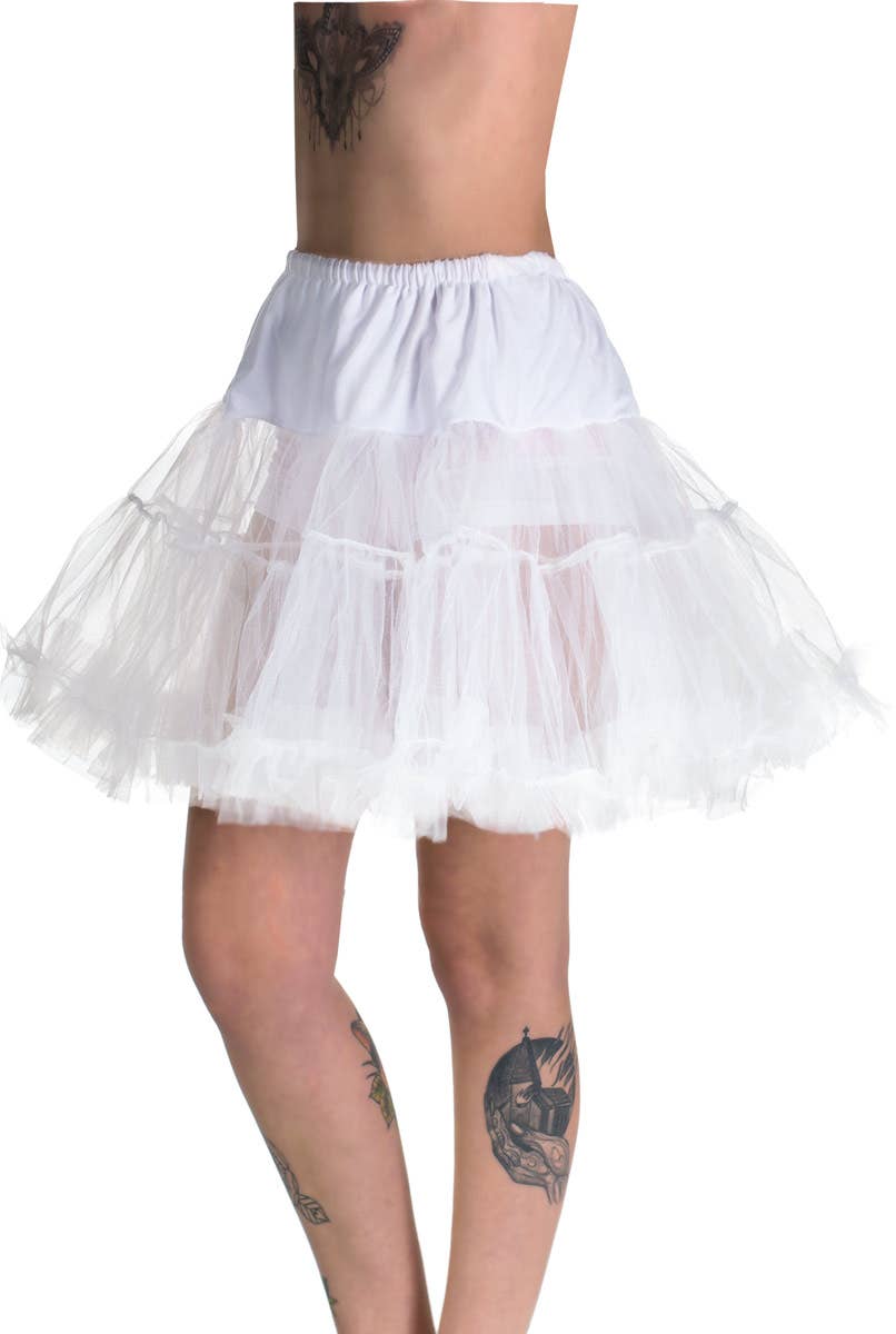 Classic White Women's Thigh Length Costume Petticoat