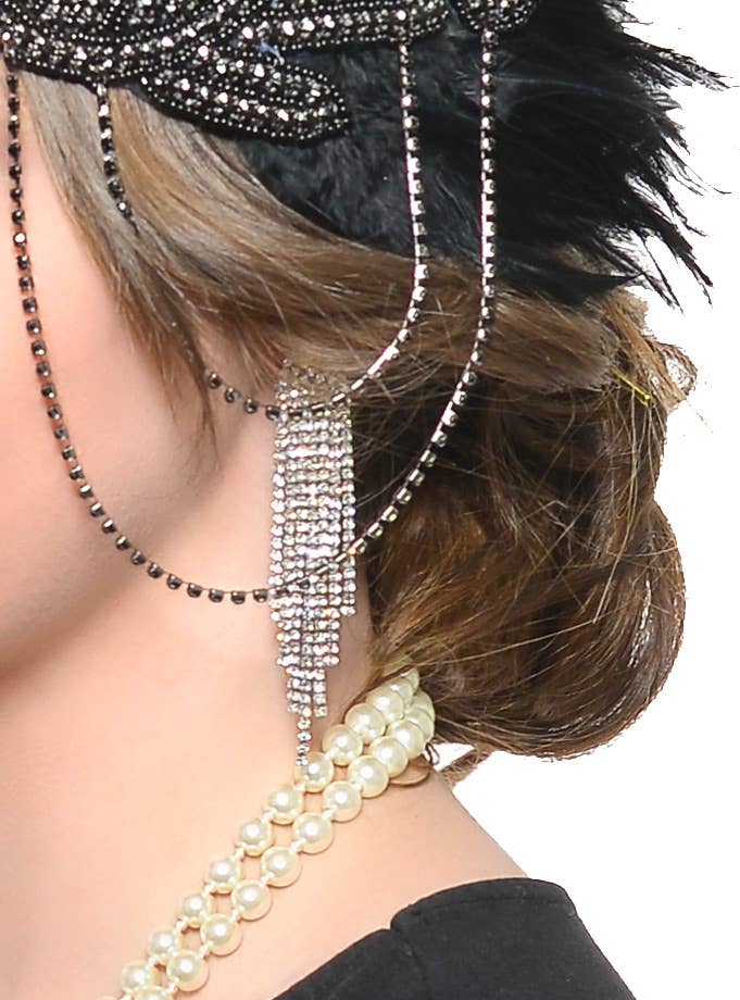 Deluxe 1920s Gatsby 5 Piece Flapper Costume Accessory Set - Earrings Image