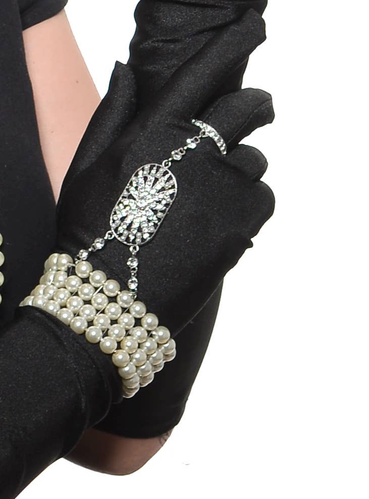 Deluxe 5 Piece 20s Gatsby Flapper Costume Accessory Set - Bracelet and Ring  Image