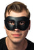 Men's Deluxe Black Leather Look Masquerade Mask