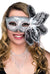 Deluxe Silver Foil and Brocade Masquerade Mask