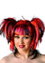 Image of Messy Pigtails Red and Black Women's Halloween Wig