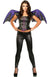 Women's Black and Purple Gothic Bat Halloween Costume Set with Wings and Top - Main View
