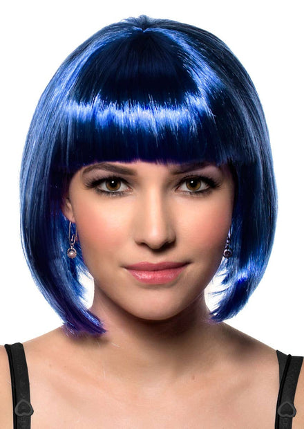 Women's Dark Royal Blue Short Bob Costume Wig Front