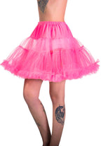 Women's Hot Pink Thigh Length Fluffy Costume Petticoat