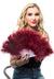 Deep Red 50cm Fluffy Feather Fan View 1