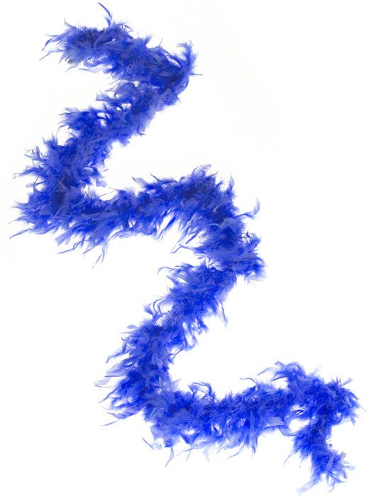 Royal Blue Fluffy Feather Costume Boa - Alternate View
