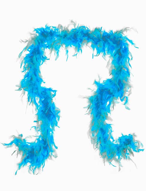 2 Tone Turquoise Feather Boa Costume Accessory - Alternate Image