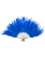 Hand Held Blue Feather Costume Fan