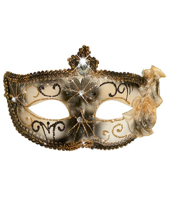 Edwardian Masquerade Mask in Black - Mask Image