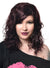 Image of Deluxe Deluxe Curly Burgundy Wet Look Women's Costume Wig - Front View