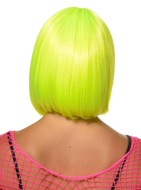 Wigs Australia Womens Aleah Neon Yellow Deluxe Bob Wig  - Back Image