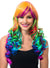 Image of Long Curly Rainbow Women's Costume Wig with Ponytail Clips - Main Image