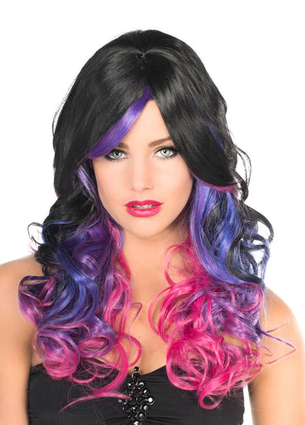 Black Pink and Pink Wig - Wigs Australia - Main Image