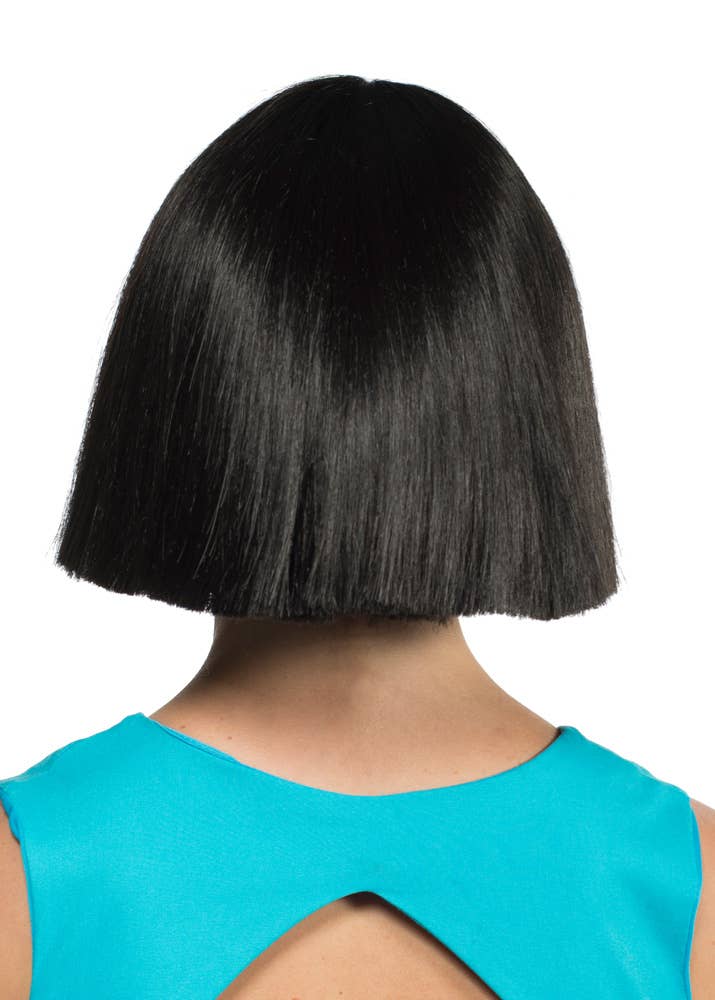 Black Bob Wig Womens Costume Accessory - Back Image