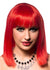 Image of Deluxe Sleek Red Women's Bob Wig with Fringe - Front View