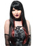 Image of Deluxe Long Black and Burgundy Women's Costume Wig - Main Front View