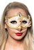 Women's Edwardian Masquerade Mask in Cream and Gold View 1