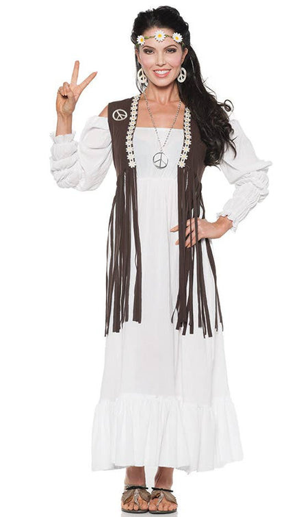 Womens Earth Child Hippie 1970 Retro Costume