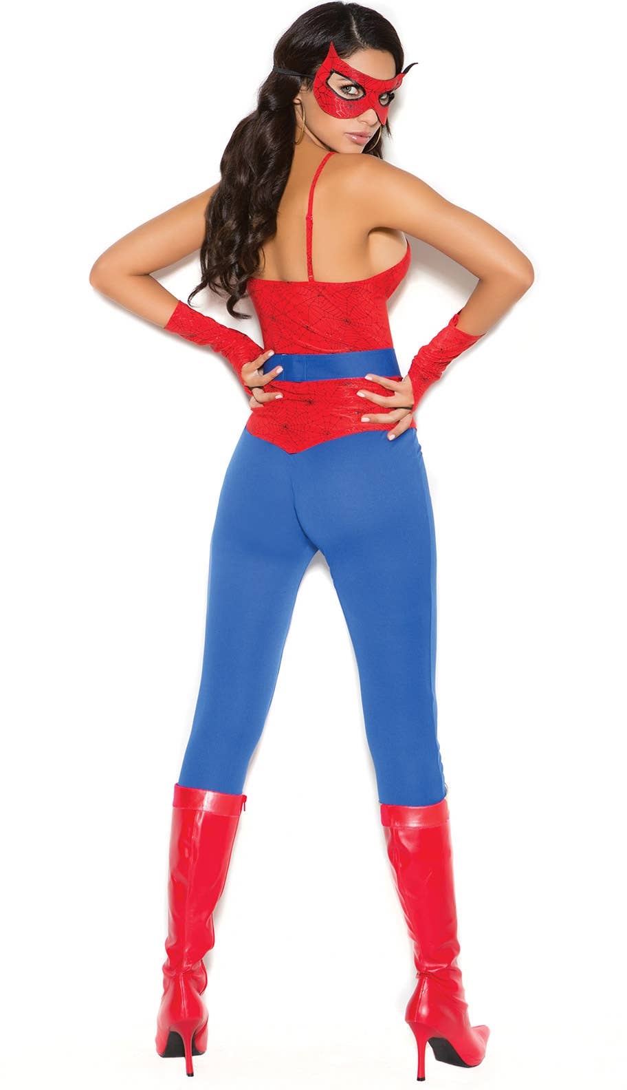 Women's Sexy Spidergirl Catsuit Fancy Dress Costume Back