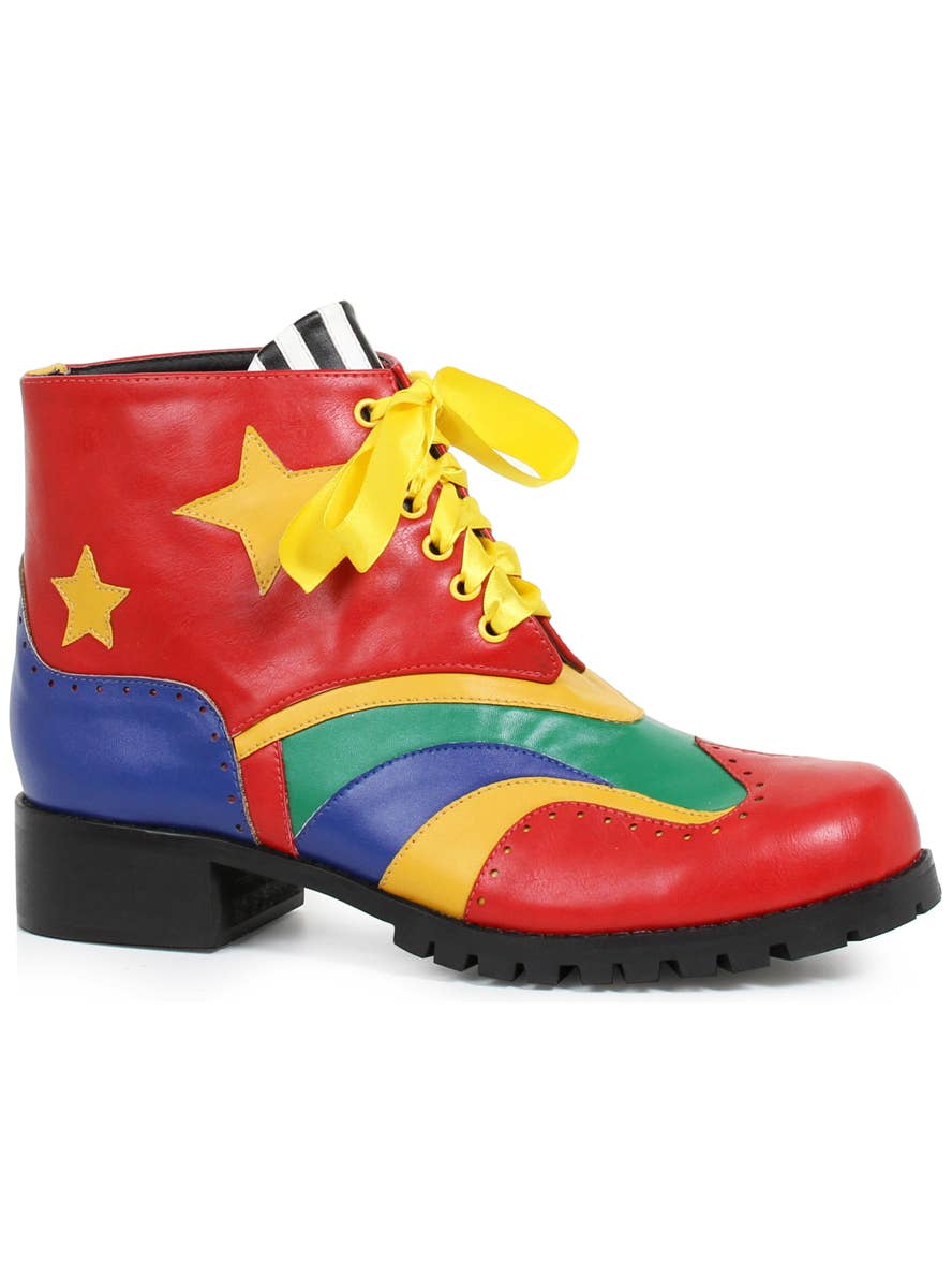Deluxe Rainbow Coloured Men's Clown Shoes - Main Image