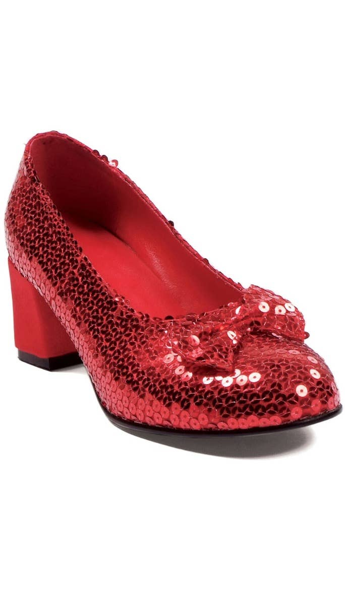 Women's Red Dorothy Judy Sequined Costume High Heel Shoes Wizard Of Oz Main Image