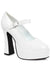 Image of Chunky Heel Women's White Mary Jane Costume Shoes - Main Photo