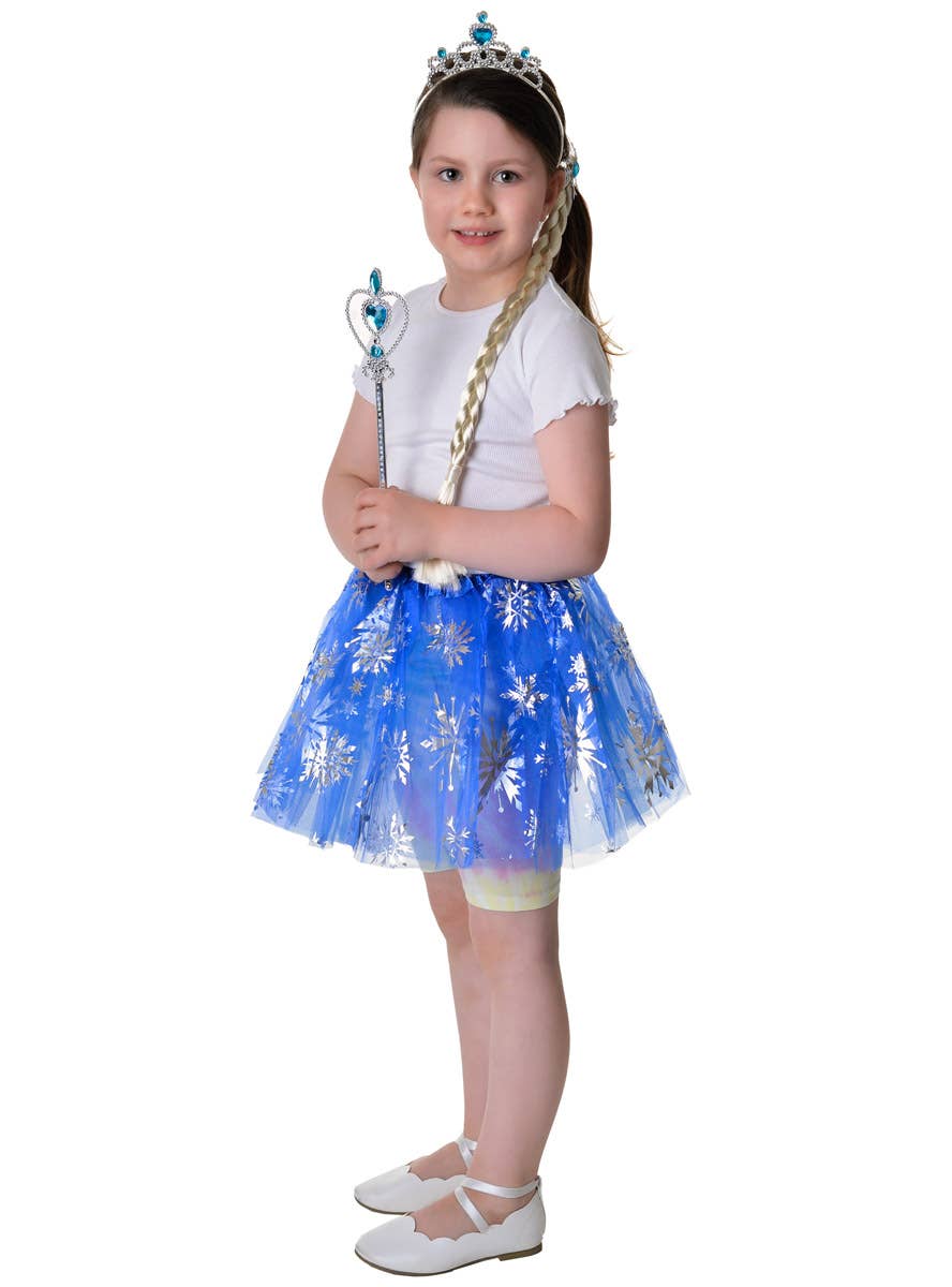 Image of Snowflake Sparkle Girl's Blue Elsa Costume Set - Main Image