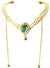 Image of Elvish Gold Costume Headpiece with Green Gem and Chains - Main Image