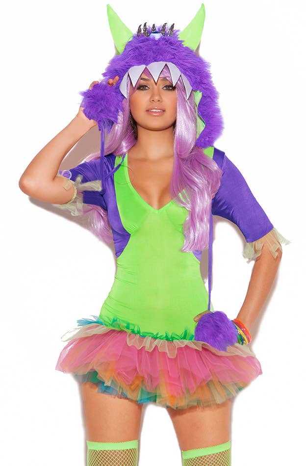 Womens Sexy One Eyed Moster Halloween Fancy Dress Costume - Close Image