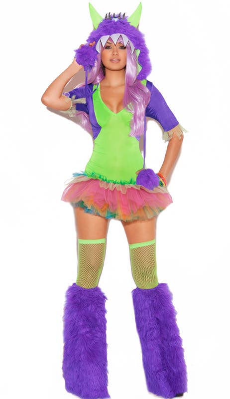 Womens Sexy One Eyed Moster Halloween Fancy Dress Costume - Main Image