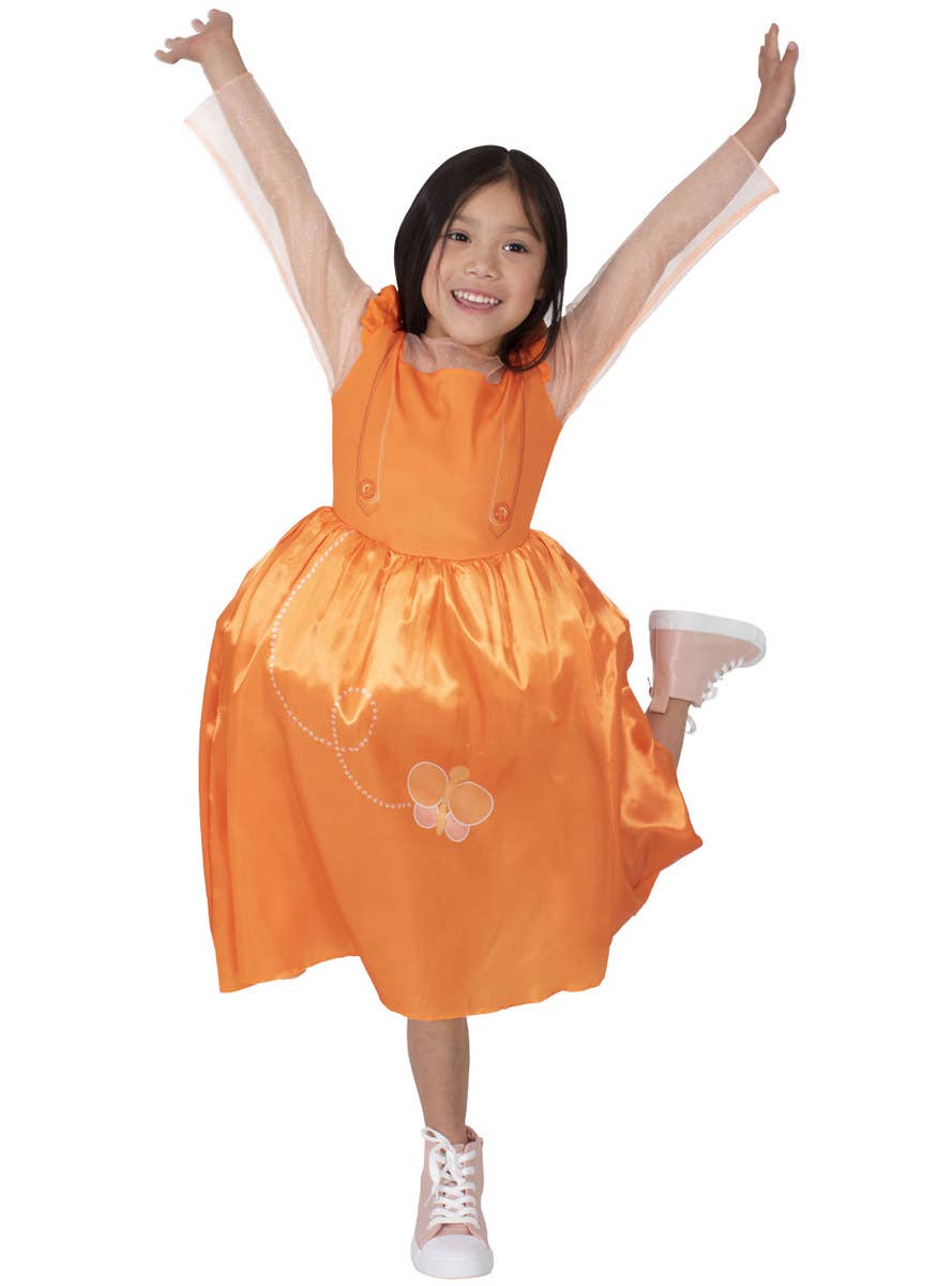 Image of Emma Memma Girls Orange Fancy Dress Costume - Alternate Image 1