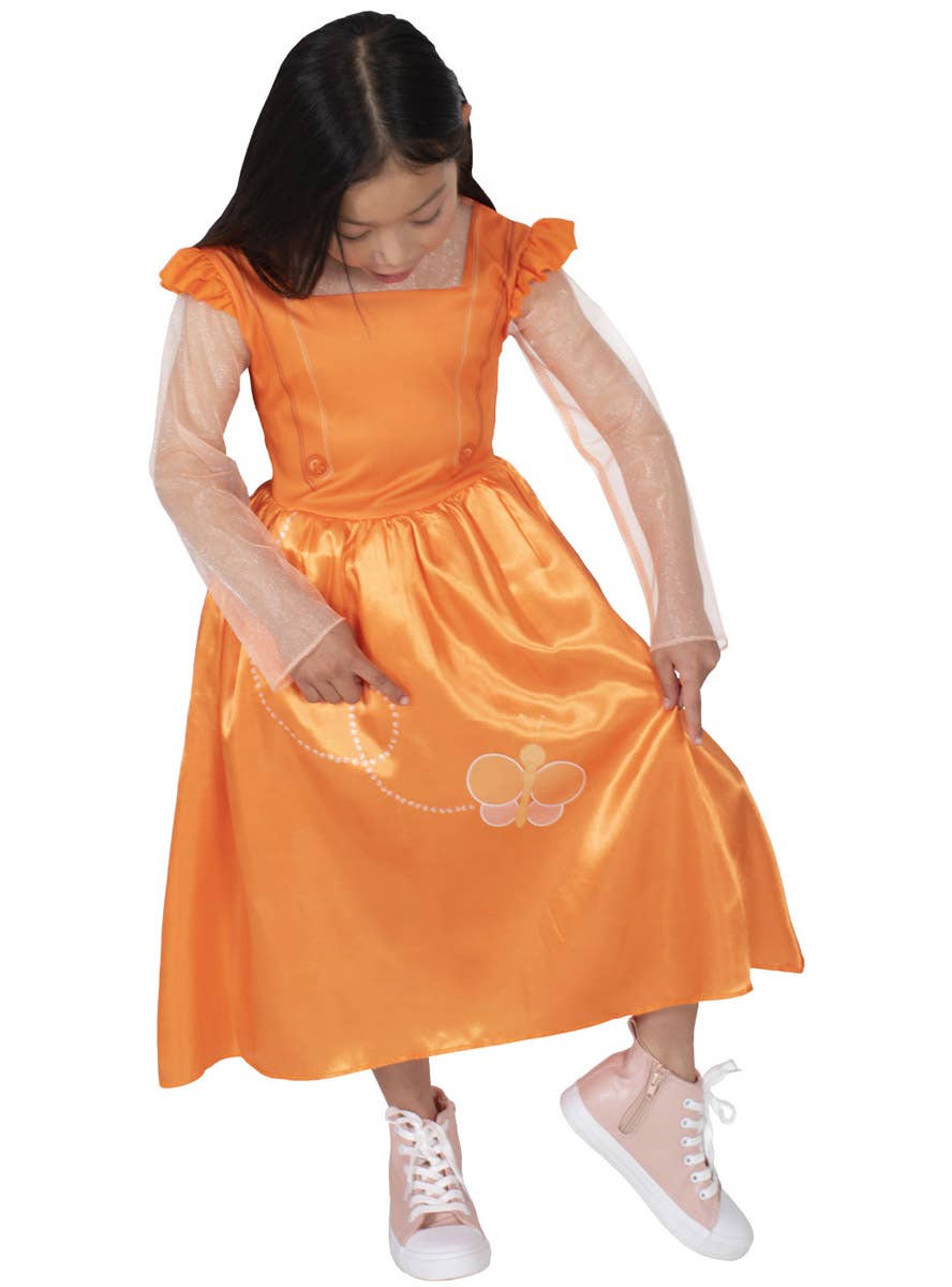 Image of Emma Memma Girls Orange Fancy Dress Costume - Alternate Image 3