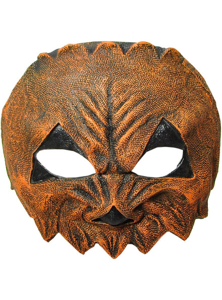 Image of Evil Pumpkin Half Face Latex Halloween Mask