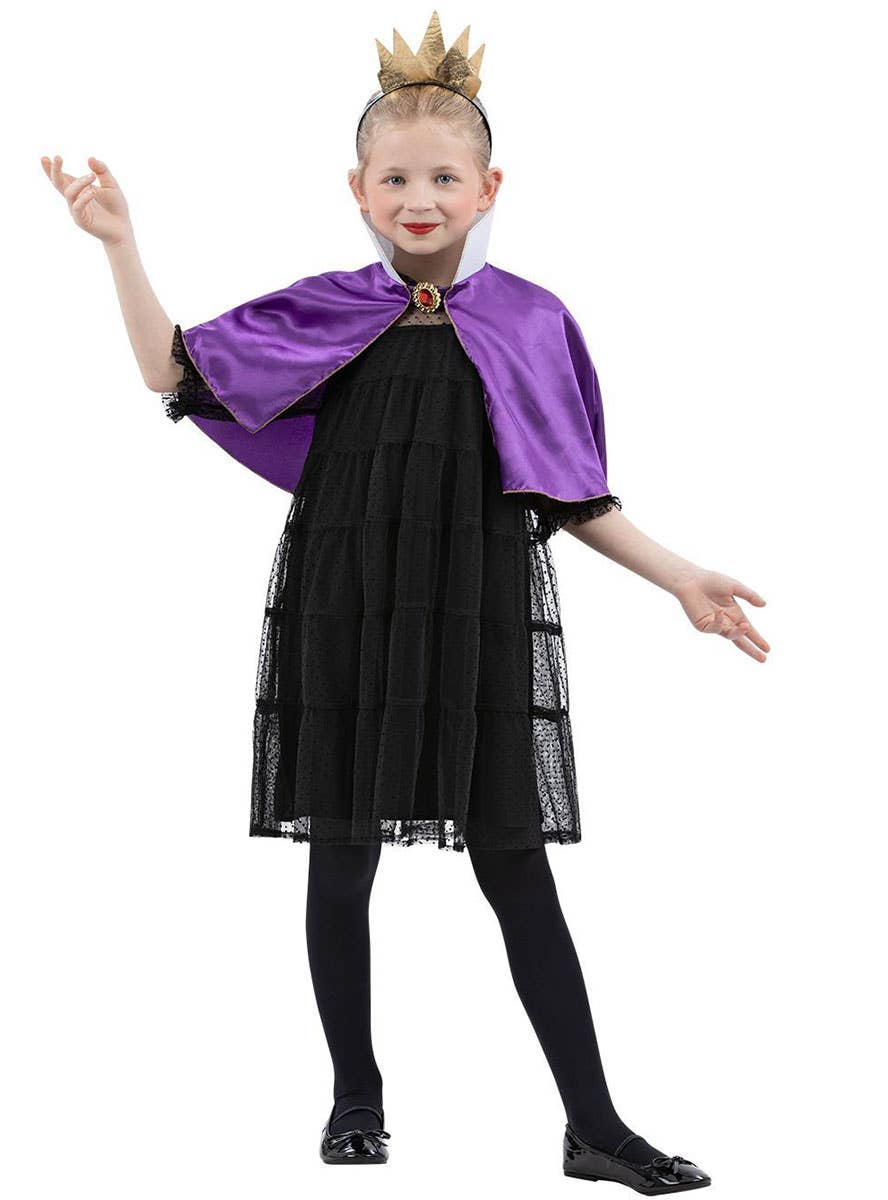 Image of Evil Queen Girls Cape and Crown Accessory Set - Alternate Image 2