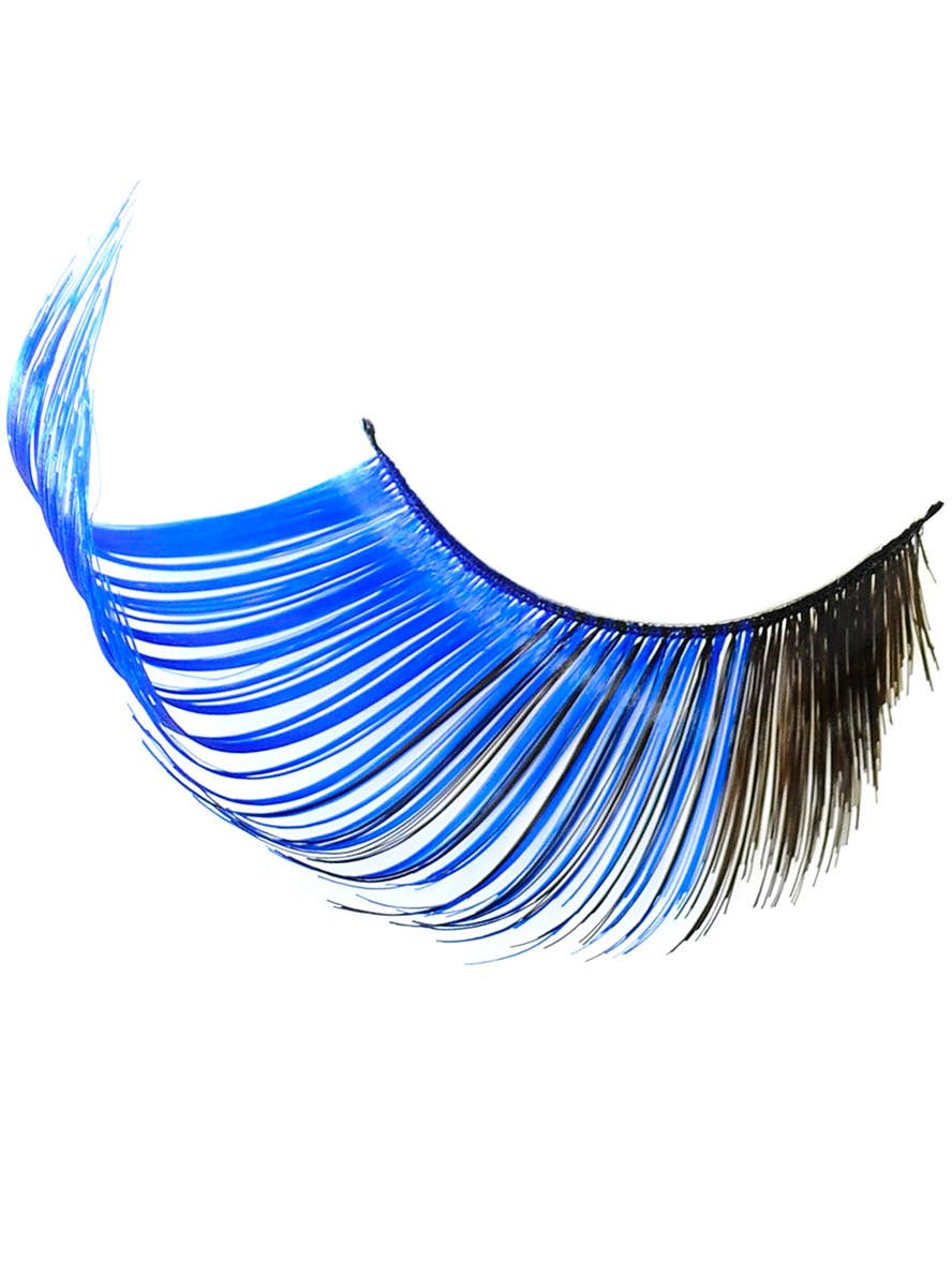 Image of Jumbo Blue and Black Winged False Eyelashes - Close Image