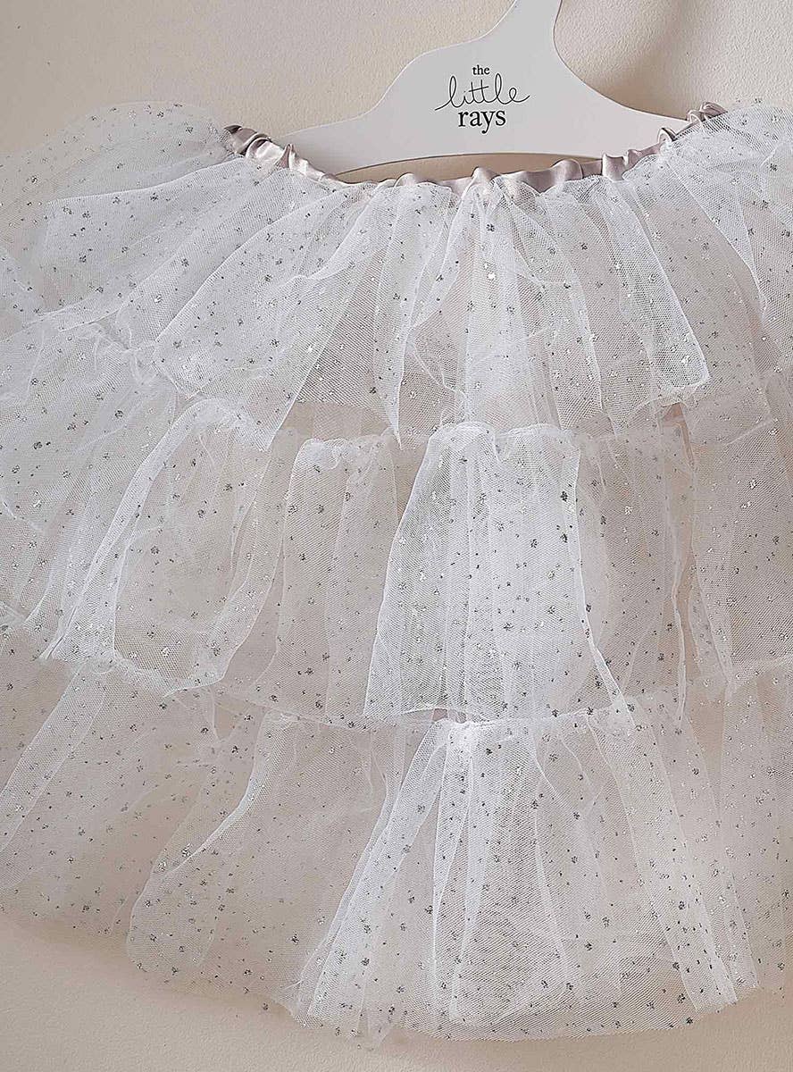 Image of Fairy Princess Girls Deluxe White Tutu with Glitter - Alternate Image 2