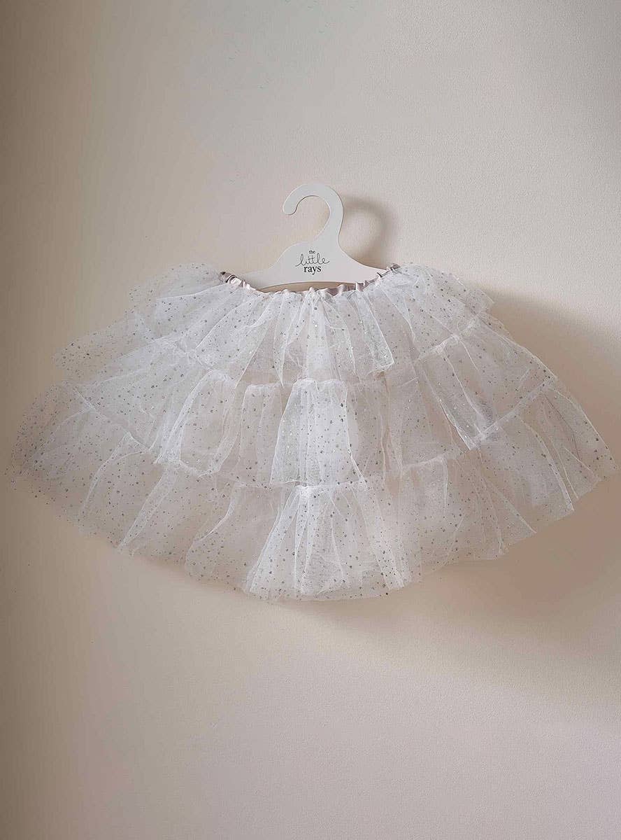 Image of Fairy Princess Girls Deluxe White Tutu with Glitter - Alternate Image 1