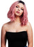 Image of Short Wavy Ash Pink Bob with Dark Roots Women's Costume Wig