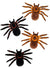 Image of Flocked Black and Brown 4 Pack Halloween Spiders