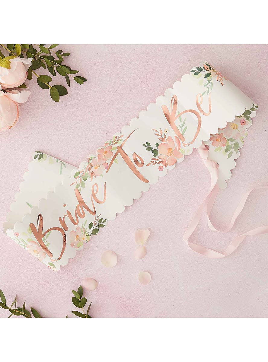 Image Of Floral Bride To Be Hen's Night Sash