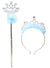 Image of Fluffy Blue Princess Tiara and Wand Accessory Set